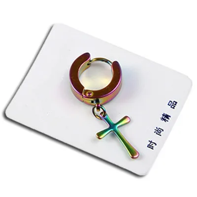 Anti allergy cross ear buttons fashionable punk earrings stainless steel tide birthday gifts wedding jewelry. | Украшения и