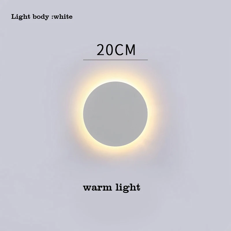 20-white-warm light Светодиодный настенный светильник современный туалетный комнатный настенный светильник для ванной спальни Лофт Декор лестничный светильник Скандинавский дизайн для гостиной прикроватный Лофт - Цвет абажура: 20-white-warm light