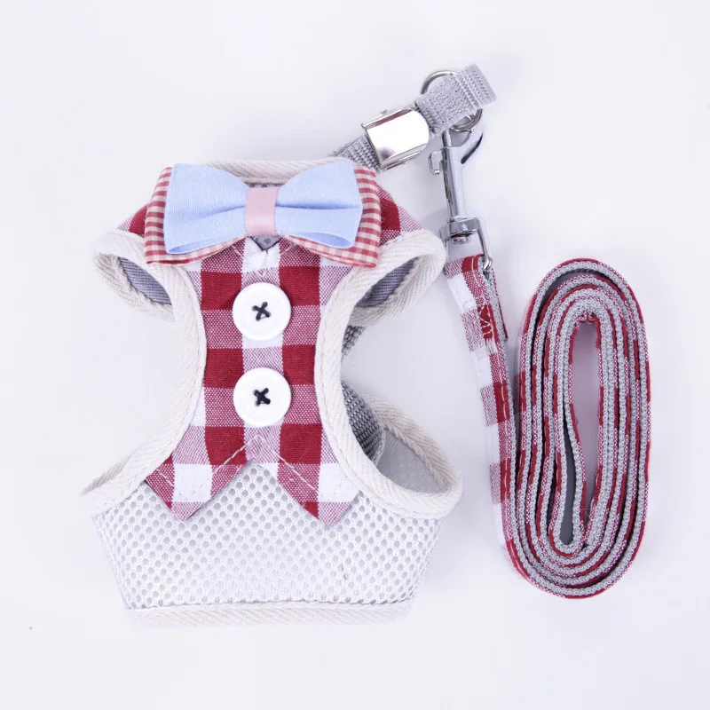 Дышащий комплект для кошек и поводков сетчатый жилет щенка котенка регулируемый