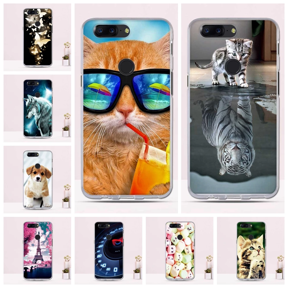 Чехол для OnePlus 5 T мягкий чехол телефона из ТПУ с принтом защитный One Plus | Мобильные