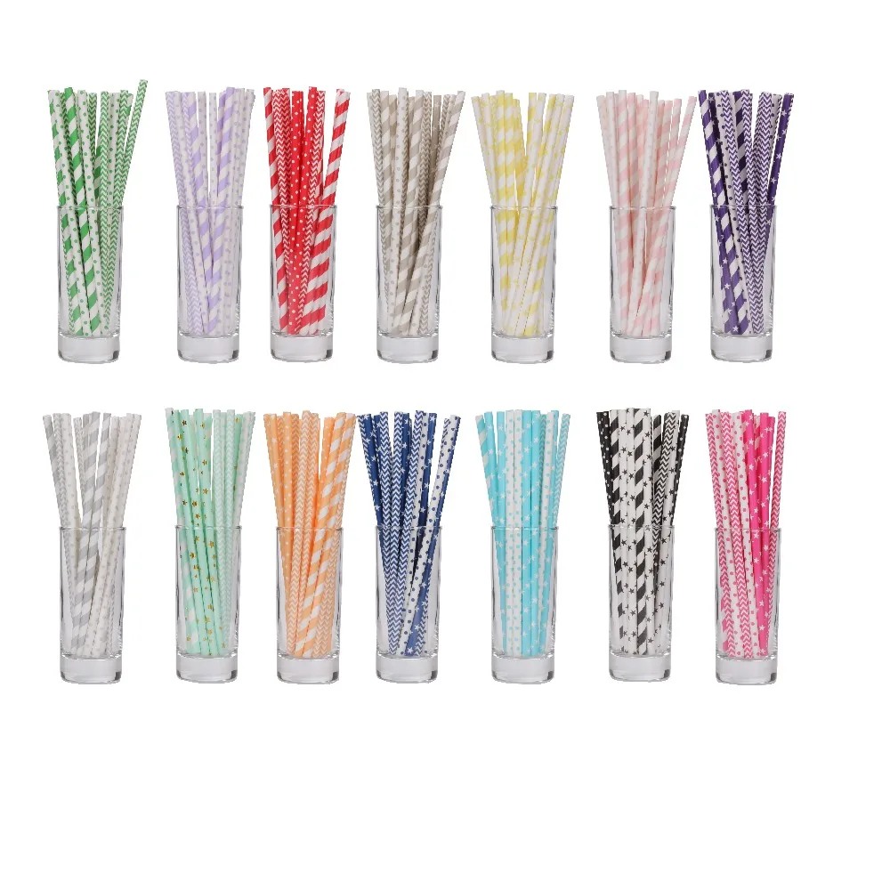 

25pcs/lot mix color point striped birthday valentines Drinking Paper Straws bachelor party children birthday party decor