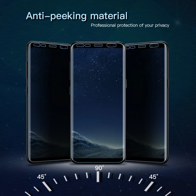 Защитная пленка на весь экран для Samsung Galaxy S9 Plus S8 Note 8 антишпионская защитная из
