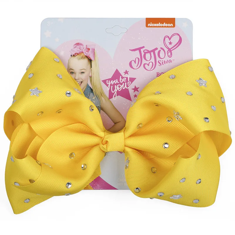 8 &quotJojo Siwa большой зажим для волос банты ручная работа шпилька Стразы ленты