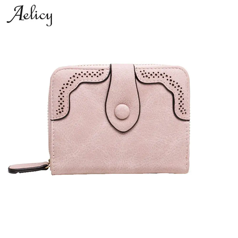 Aelicy Женский кошелек для девушек милый модный монет Одноцветный с отделением карт