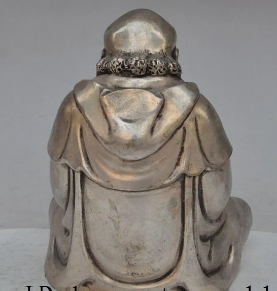 $ AA $8 &quotТибет Буддизм храм Серебро Джосс Архат Дамо Бодхидхарма Дхарма Статуя