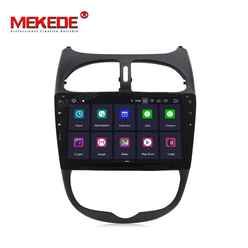 MEKEDE HD 1024X600 1 din 9 дюймов 4 ядра Android 9,0 автомобильный dvd-плеер для peugeot 206 авто gps навигация радио мультимедиа BT wifi