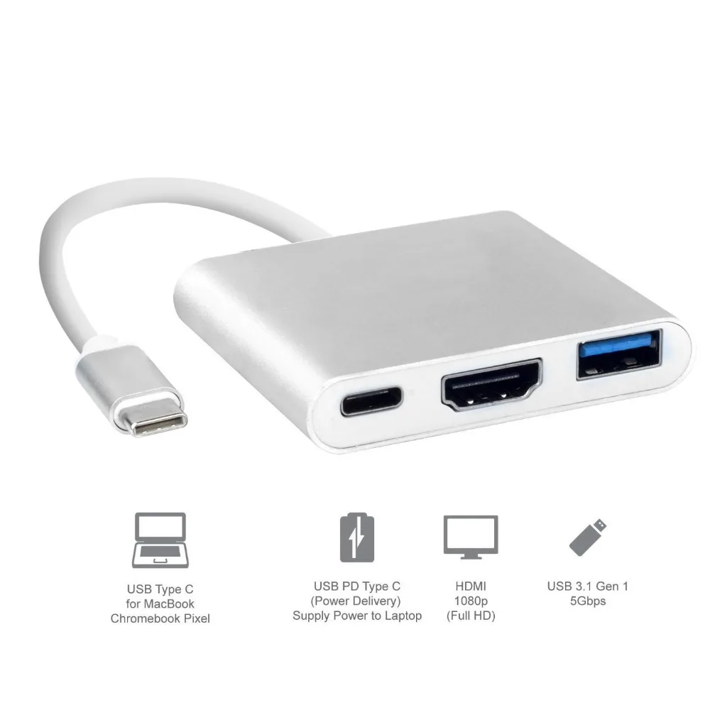 Адаптер-концентратор Type-C на HDMI 4K @ 60 Гц USB 3 1 5 Гбит/с | Компьютеры и офис