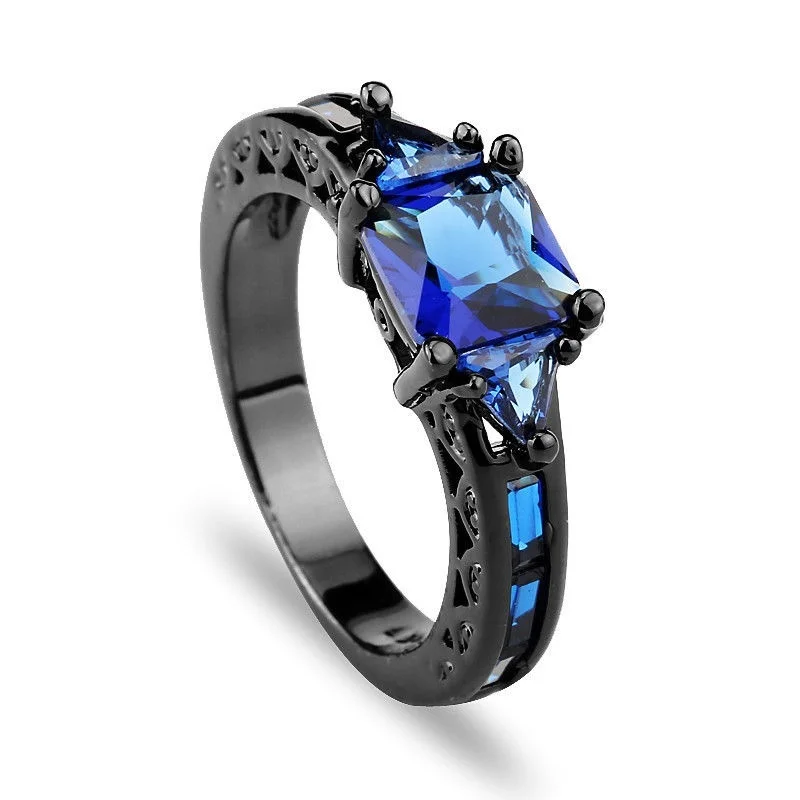 Yi qi булавки для женщин ювелирные изделия принцессы 2.6CT Cut огромный черный