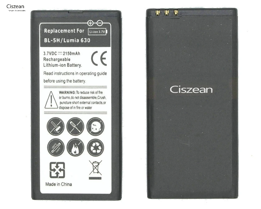 Ciszean 10pcs/lot 2150mAh High Capacity BL-5H Rechargeable Li-ion Mobile Phone Battery For Nokia Lumia 630 636 638 635 | Мобильные