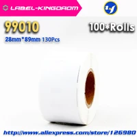 100 rolls dymo compatible 99010 label 28mm89mm 130pcsroll compatible for labelwriter400 450 450turbo printer seiko slp 440 450