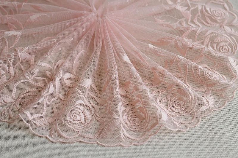 MLAEY 2Yards Pink Exquisite Embroidered Flower Lace Trim High Quality Fabric DIY Craft&ampSewing Dress Clothing Accessories | Дом и сад