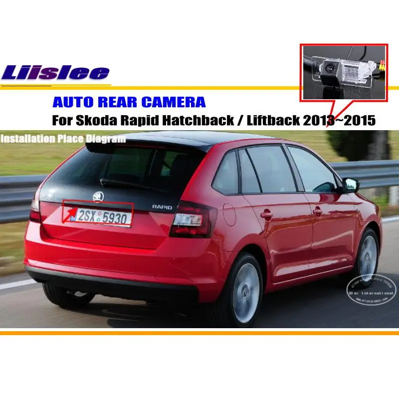 Камера заднего вида Liislee для Skoda Rapid Hatchback / Liftback 2013 ~ 2015/камера вида/лампа номерного