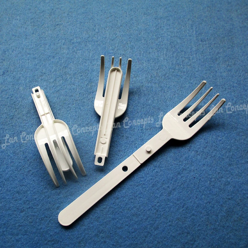 Одноразовые складные вилки из ПНД пластиковые для лапши 1000 шт./лот оптовая