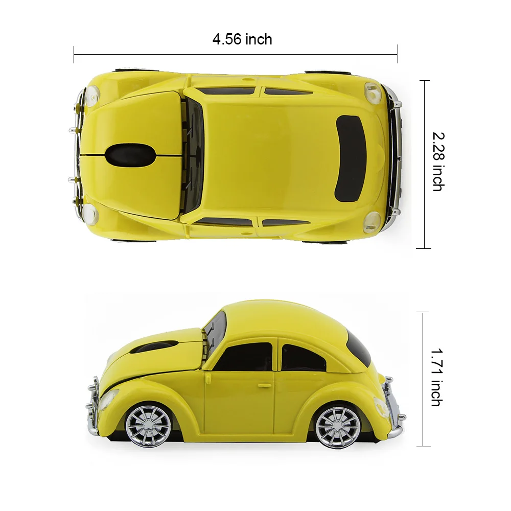 chyi wireless car mouse 1600dpi optical computer vw beetle car mice 3d gaming mouse for gift pc laptop desktop notebook free global shipping