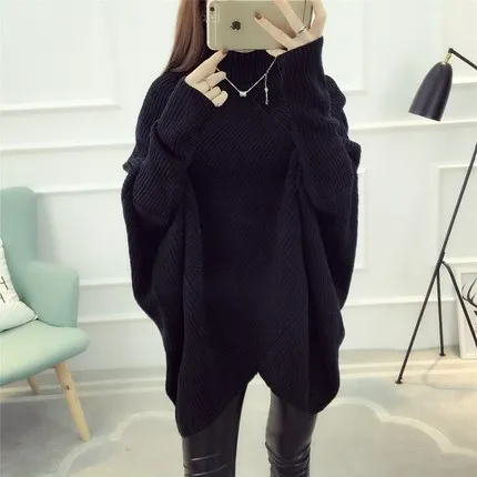 Женский свободный свитер с высоким воротником Осень-зима 2019 | Женская одежда