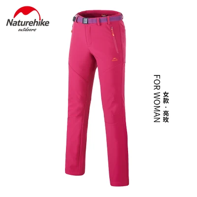 rose red Women Зимние Мягкие штаны для улицы, брюки для полной зарядки, эластичные мужские и женские брюки с поясом, толстые ветрозащитные теплые флисовые штаны - Цвет: rose red Women