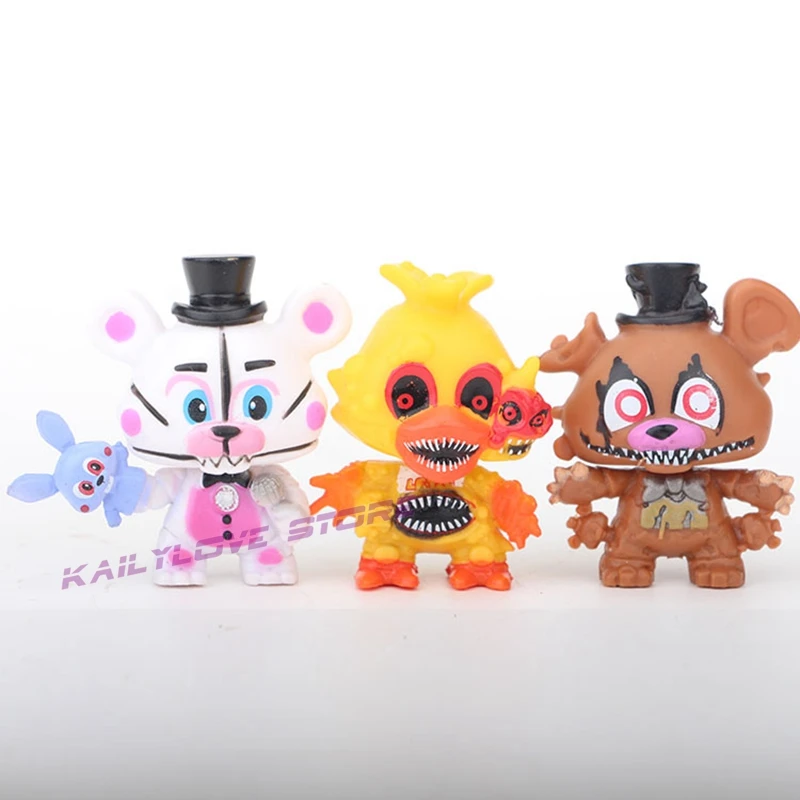 Newest 24 Pcs/Set FNAF Five Nights At Freddys Freddy toys 5-7cm Bonnie Foxy Fazbear Bear PVC Action Figures Party Gift | Игрушки и хобби