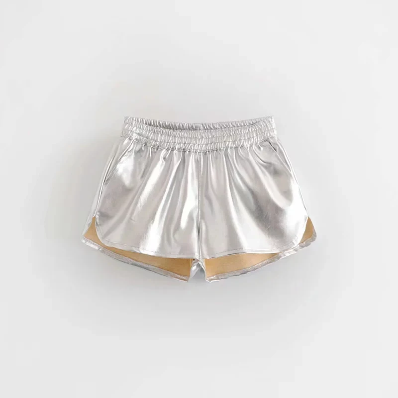 2018 New PU Silve Leather Shorts Women Black High Quality Short Pant Women's Sexy Loose Casual Solid Pants pantalon corto mujer | Женская