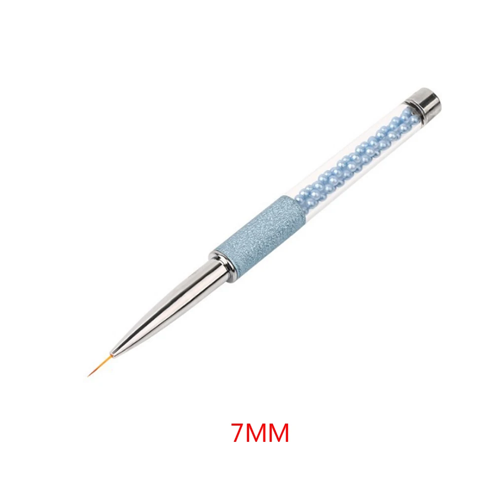 7mm 1 шт. для дизайна ногтей кисть для рисования; Ручка кисти для ногтей синий кристалл горного хрусталя Ручка DIY маникюр инструменты для ногтей - Цвет: 7mm