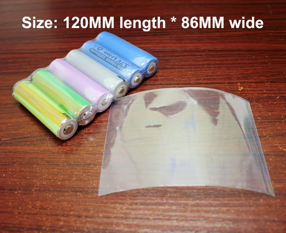 100 шт./лот прозрачная пленка ПВХ для усадки на литий-ионные аккумуляторы 18650, термоусадочная трубка для упаковки и изоляции.
