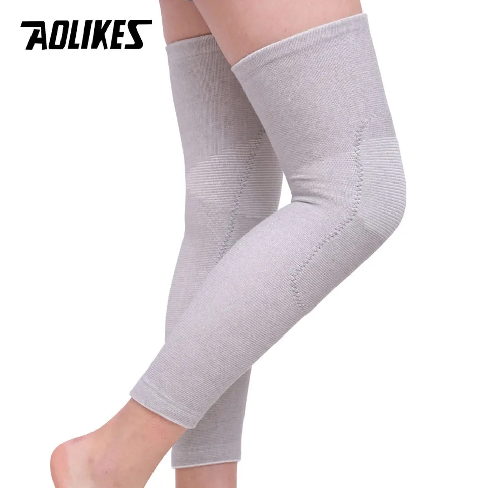 AOLIKES, 1 пара, длинные наколенники, наколенники, теплые, поддерживающие, высокая эластичность, снимают артрит, спортивные, уличные наколенники, защита