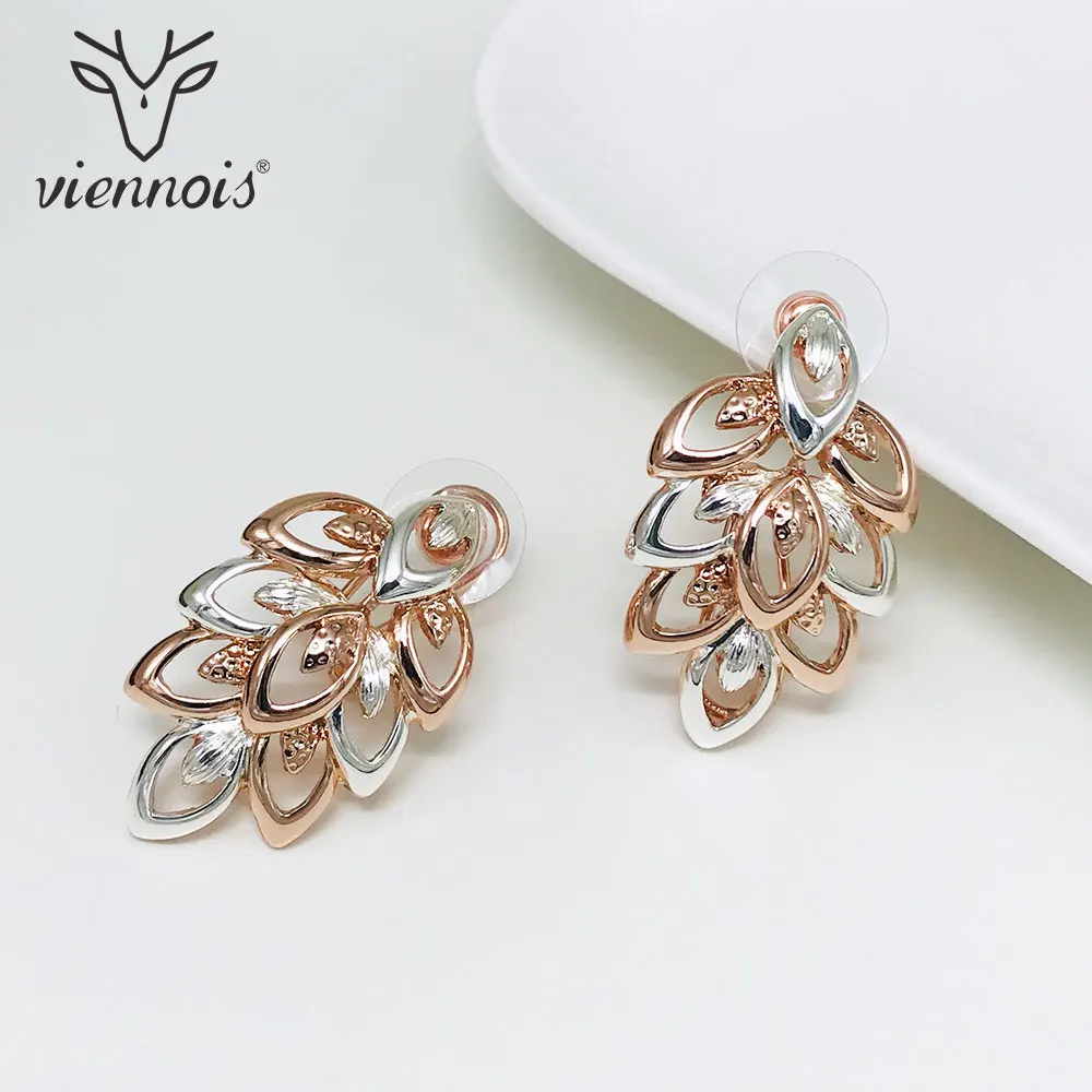 Viennois 2018 розовое золото/золото полые серьги гвоздики для женщин Металлические