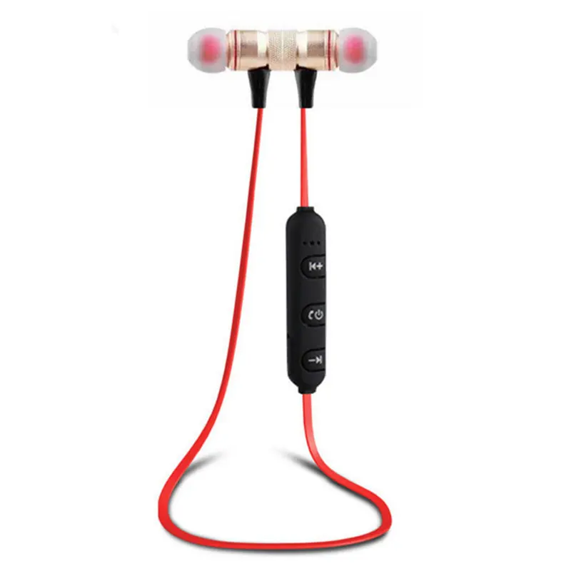 Беспроводные Bluetooth наушники Металлические Магнитные стерео спортивные бас с