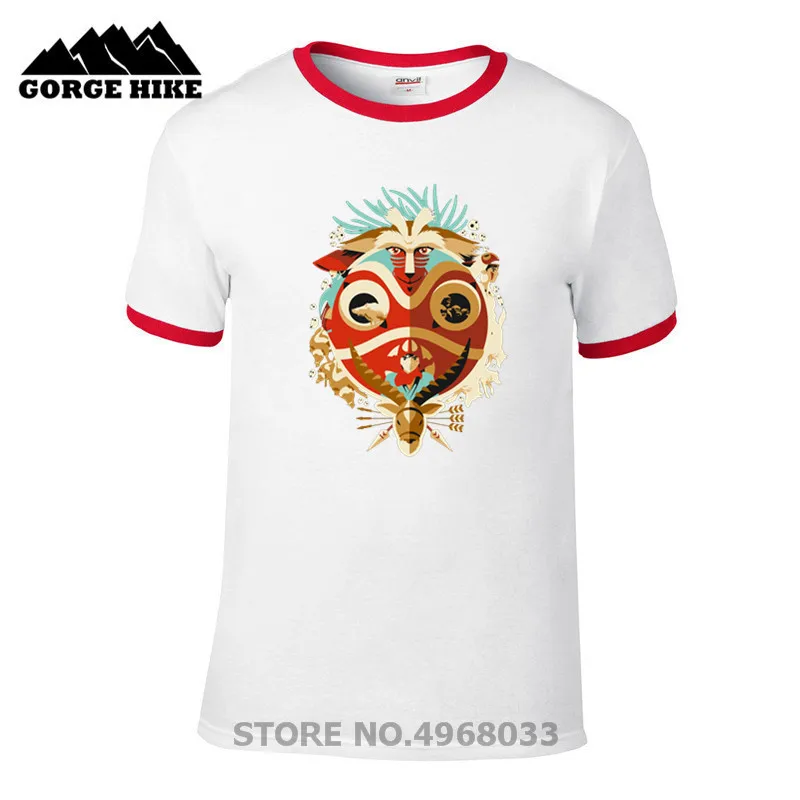 Аниме Принцесса Mononoke дни богов и демонов футболка без лица безликая мужская