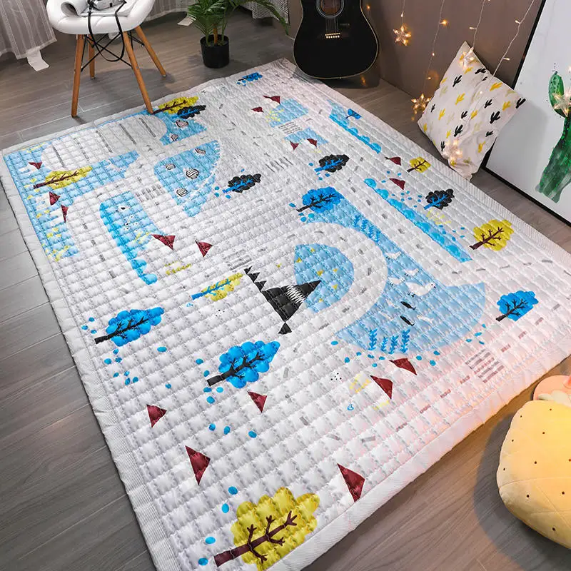 TREENDPOOL детский хлопковый игровой коврик, детский игровой коврик 150x200 см Ludo, машинная стирка, коврики для гостиной/спальни, противоскользящие