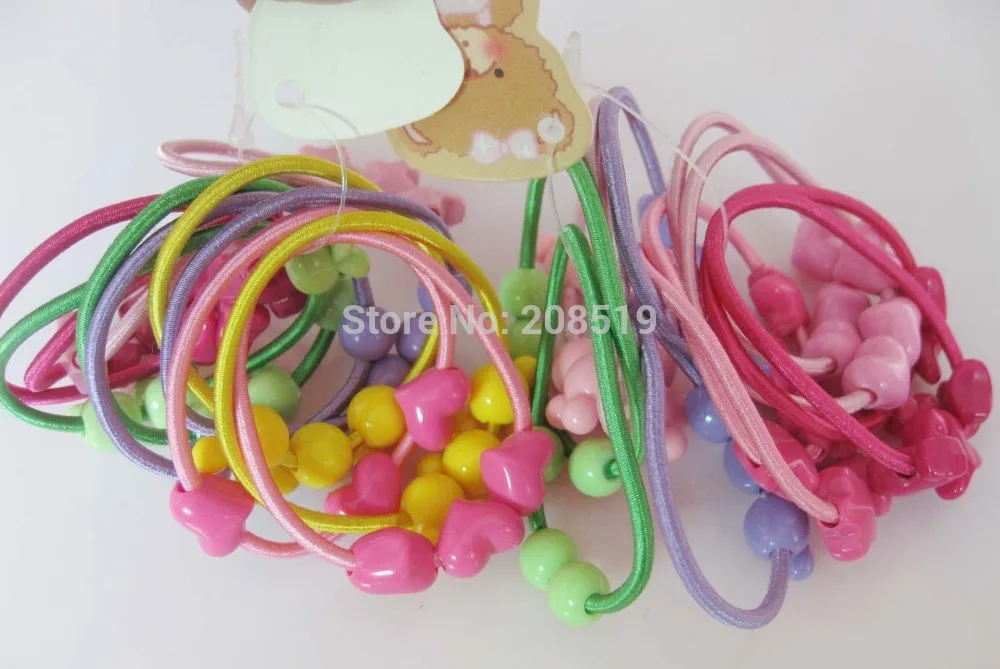 

HJ0096 Novelty Bands Elastic mix colors 96pcs/box (12pcs/pack*8) Dia 4cm PonyTail Hair Band Girl's Hair accessories