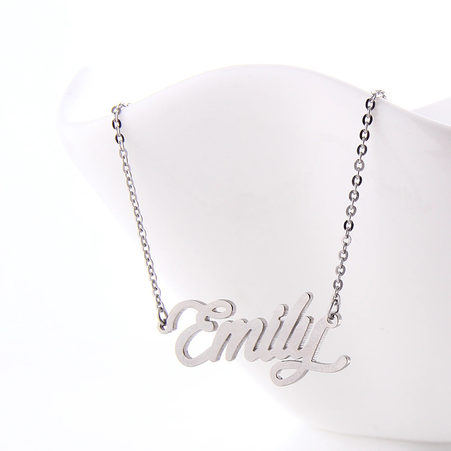 Модное ожерелье из нержавеющей стали + Набор браслетов &quotEmily&quot с надписью