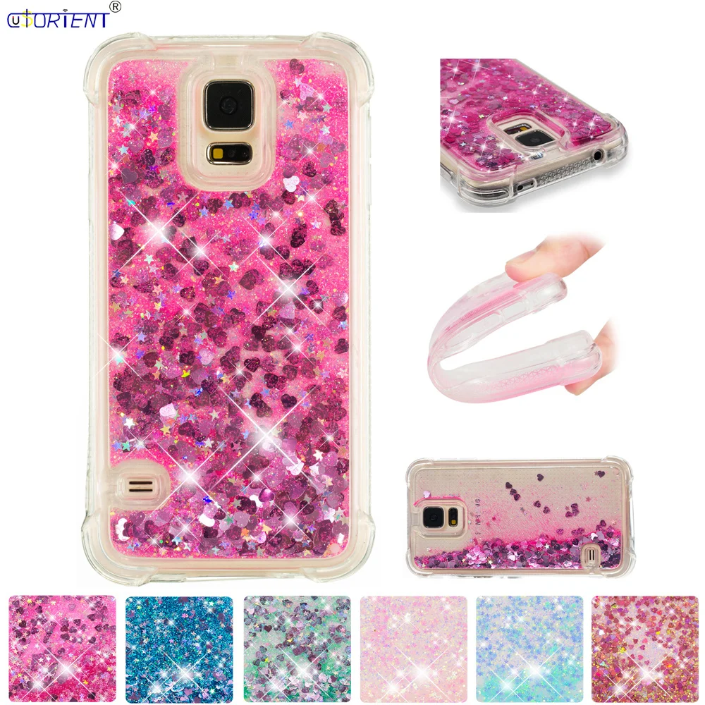 Чехол бампер для Samsung Galaxy S5 с блестящим песком SM G900H G900F Мягкий Силиконовый