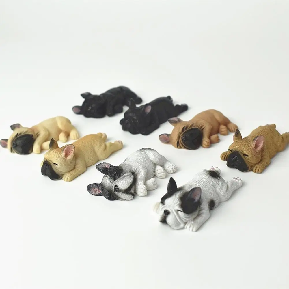 Realistische Franse Bulldog Hond Familie Dier модель Figuur Toy коллекция тортов Topper Tuin Plant Auto