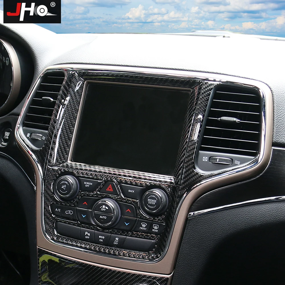JHO накладка из углеродного волокна для Jeep Grand Cherokee- 15 16 17 переключатель держатель стакана воды навигационная панель автомобильные аксессуары
