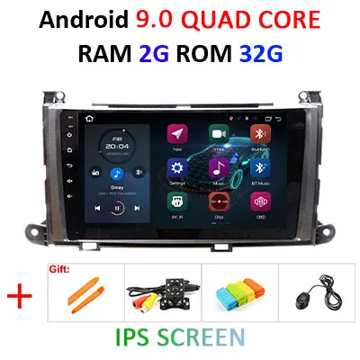 9.0 2G 32G IPS Android 9,0 ips экран 4G ram 64G rom Автомобильный gps для Toyota Sienna Навигация стерео сенсорный экран Аудио приемник без DVD плеера - Цвет: 9.0 2G 32G IPS