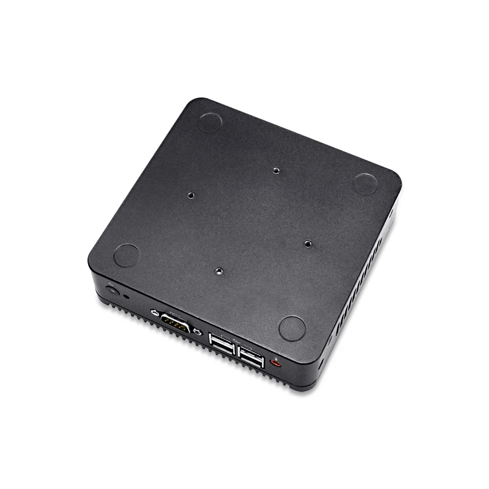 Двойной Lan Мини ПК Qotom Celeron/Core i3/Core i5 Черный алюминиевый сплав 1 * COM ультра низкая
