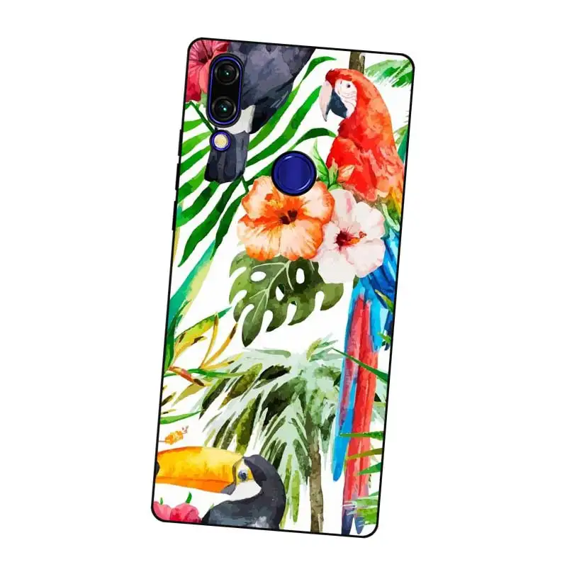 N426 летний черный силиконовый чехол с перьями для Xiaomi Redmi Note 3 4 4X5 5A 6 7 Pro Global |