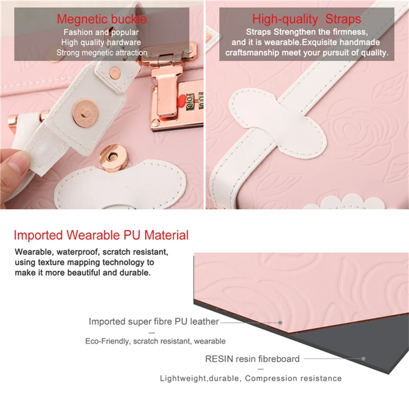 Модный розовый маленький винтажный Чехол из искусственной кожи 12 дюймов для