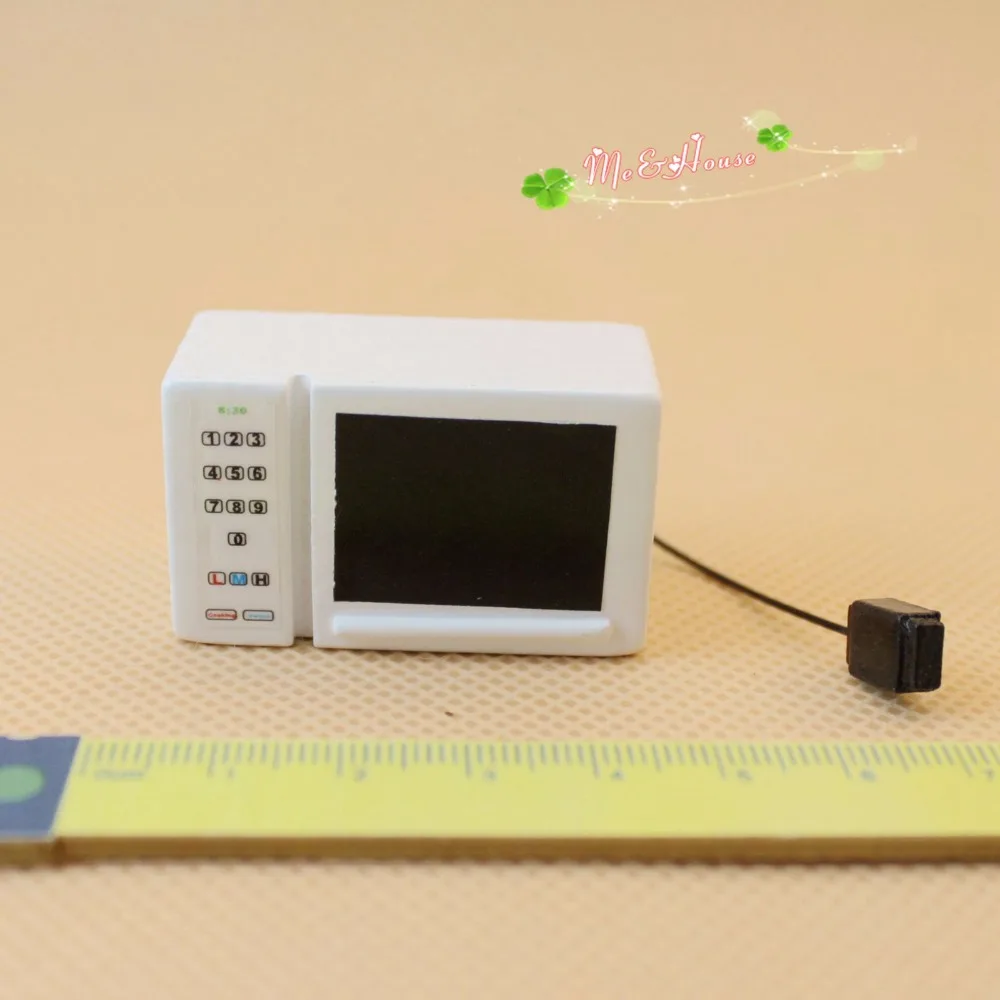 

Mini Dollhouse Playing model accessories white microwave