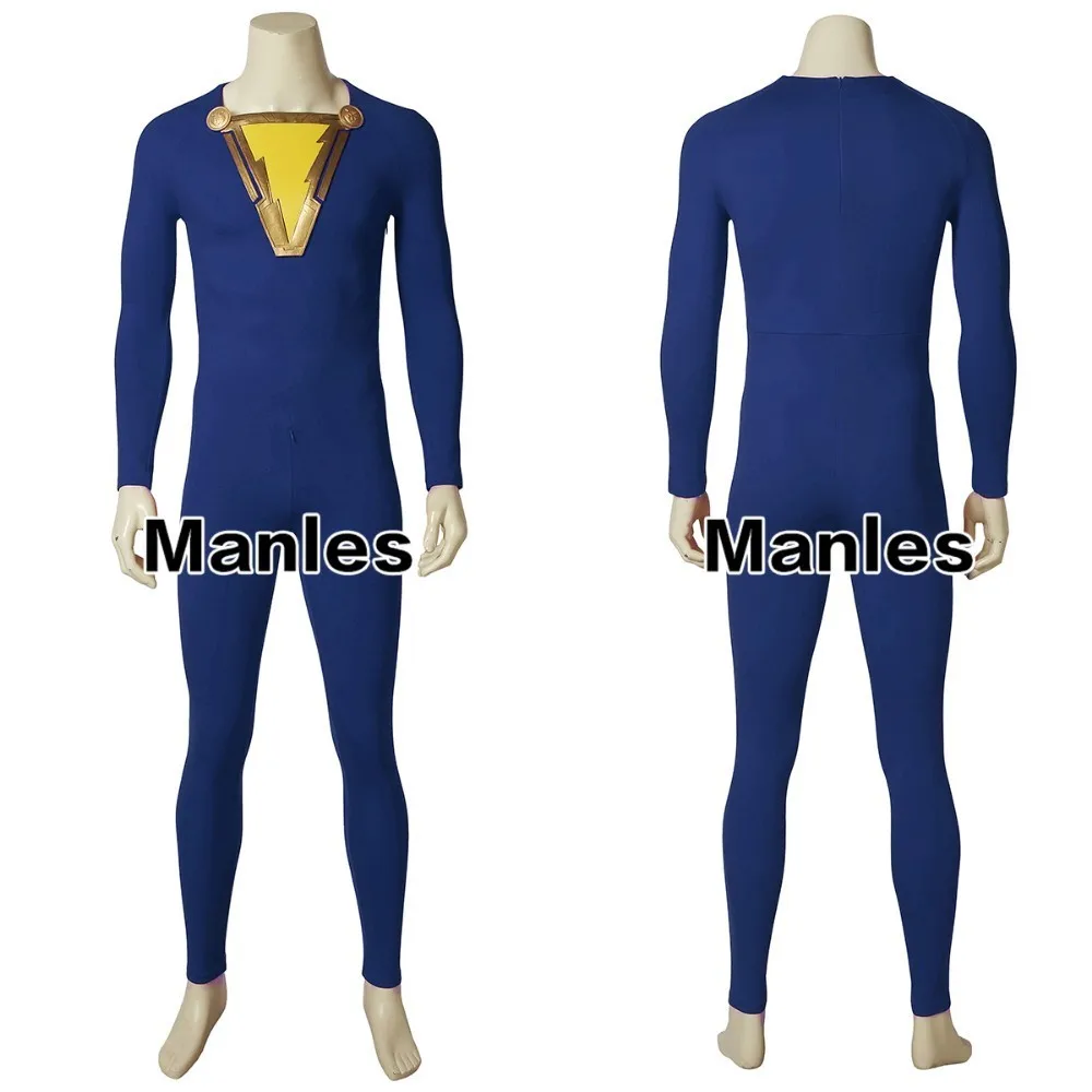 Shazam Costume Captain Marvel William Joseph Billy Batson Cosplay Adult Halloween Christmas Carnival Party Boots Jumpsuit Cloak