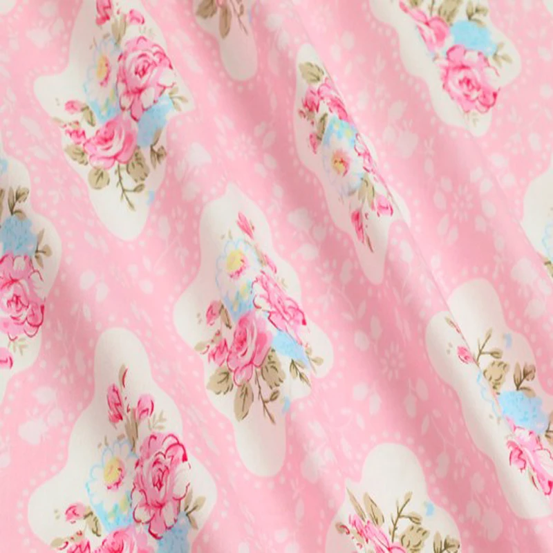 Весенняя хлопчатобумажная ткань с цветочным принтом четверть пучка Лоскутная