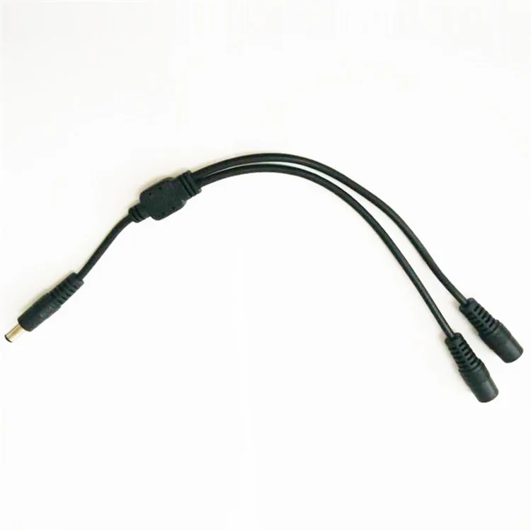 Factory Price! 3A/2464/22AWG Copper Cord DC5.5x2.1 Jack Male to Double Female Connector Power Cable for CCTV DVR Camera Security |