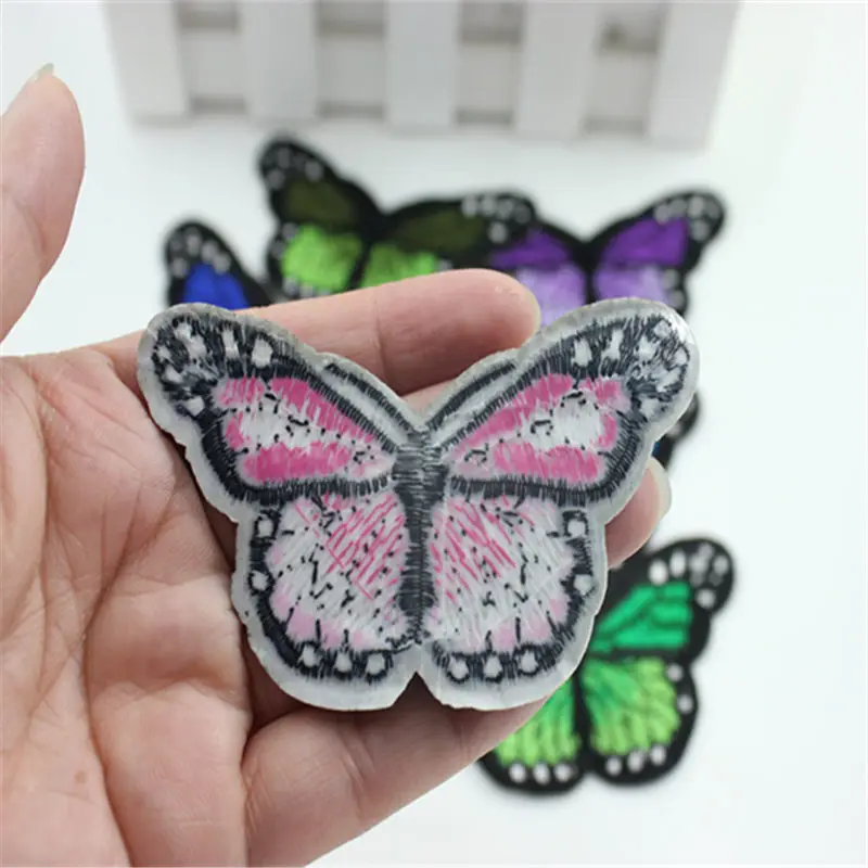 1 шт. нашивки с утюгом для одежды разноцветная вышитая заплатка в виде бабочки