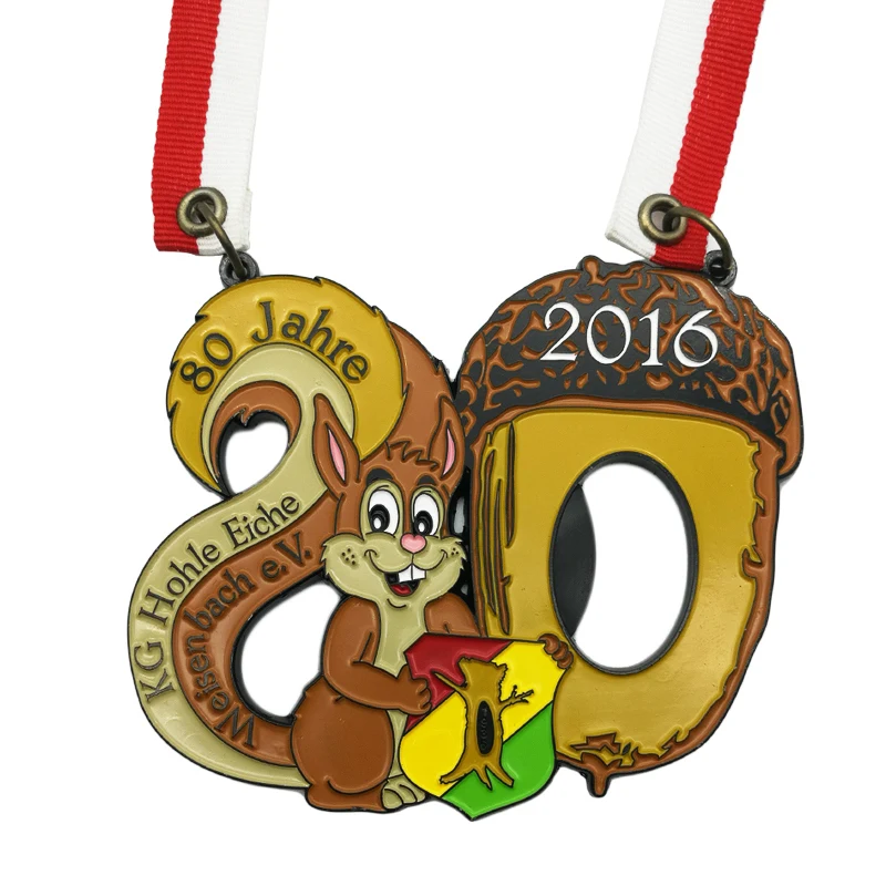 Goedkoop Fabriek Direct Kleine Eekhoorn 3D Medaille Nieuwe Verf Souvenir Medaille K2002036
