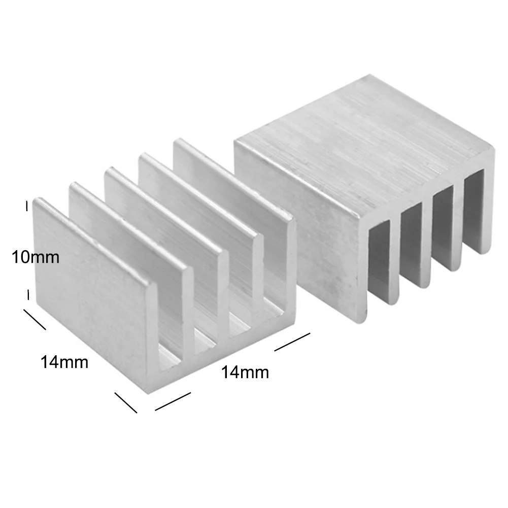 

10pcs Computer Cooler Radiator Aluminum Heatsink Heat sink for Electronic Chip Heat dissipation Cooling Pads 14*14*10mm June