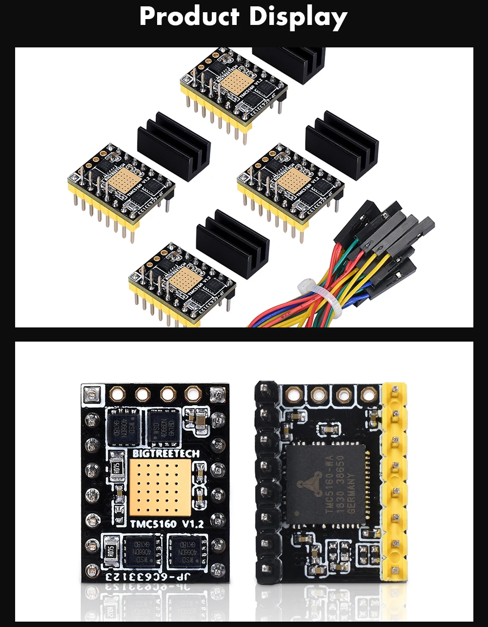 BIGTREETECH TMC5160 V1.2 SPI Драйвер шагового двигателя бесшумный драйвер StepStick части 3D-принтера для SKR PRO SKR V1.3 MKS VS TMC2208