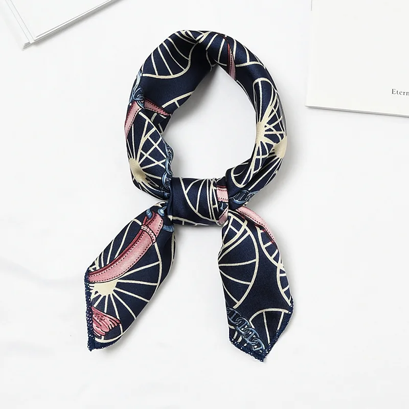 Украшает модные 50*50 см с леопардовым принтом scarfsilk волос шарфы упругой квадратный детские трусы для девочки, шарф, шарфы, сатин Сумочка шарф тощий - Цвет: S-8(20)