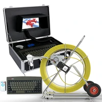 100m sewer waterproof camera pipe pipeline drain inspection system 7lcd dvr with length counter keyboard