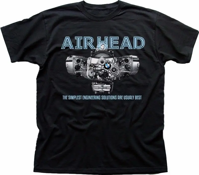 

Airhead Boxer Twin R65 R75 R1200Gs Motorcycle R1200Rt Black Tshirt 100% Cotton Mens Summer Sale 100 % Cotton T Shirt Funny