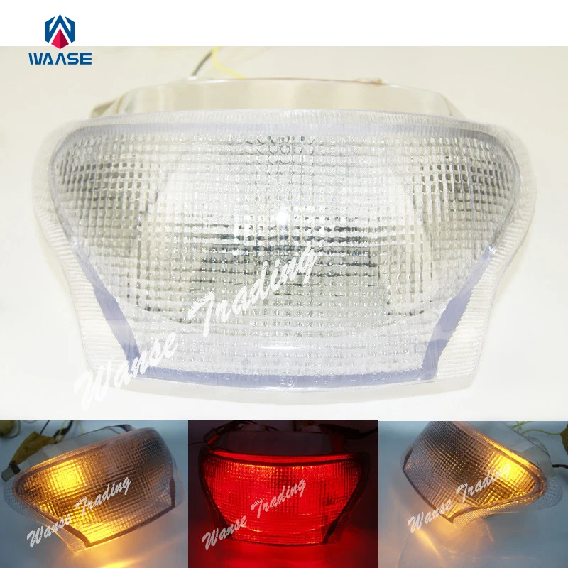 Фото Waase задний тормоз поворотные сигналы светодиодный светильник Clear для TRIUMPH Daytona T595 1997-1998 955i 1999-2001 скорость Triple T509 1997-2001 №1